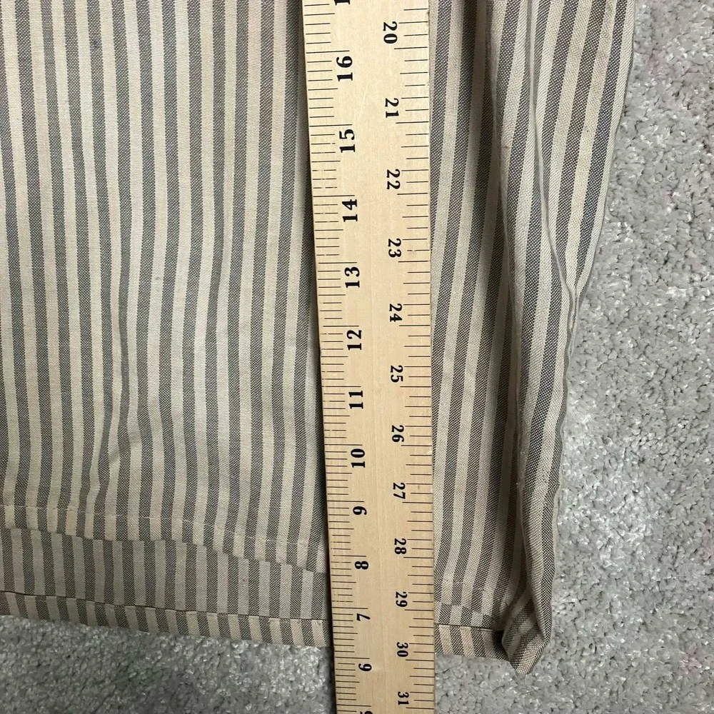 Vintage 70s Big Donlin Mens Striped Work Shirt Long Sleeve Grey Tan 16-16.5 L - Picture 13 of 16